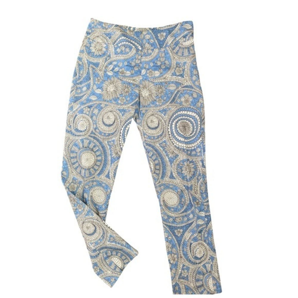 Sara Campbell Sherri Boho Pant - 2 blue , tan , cream , cotton spandex ,